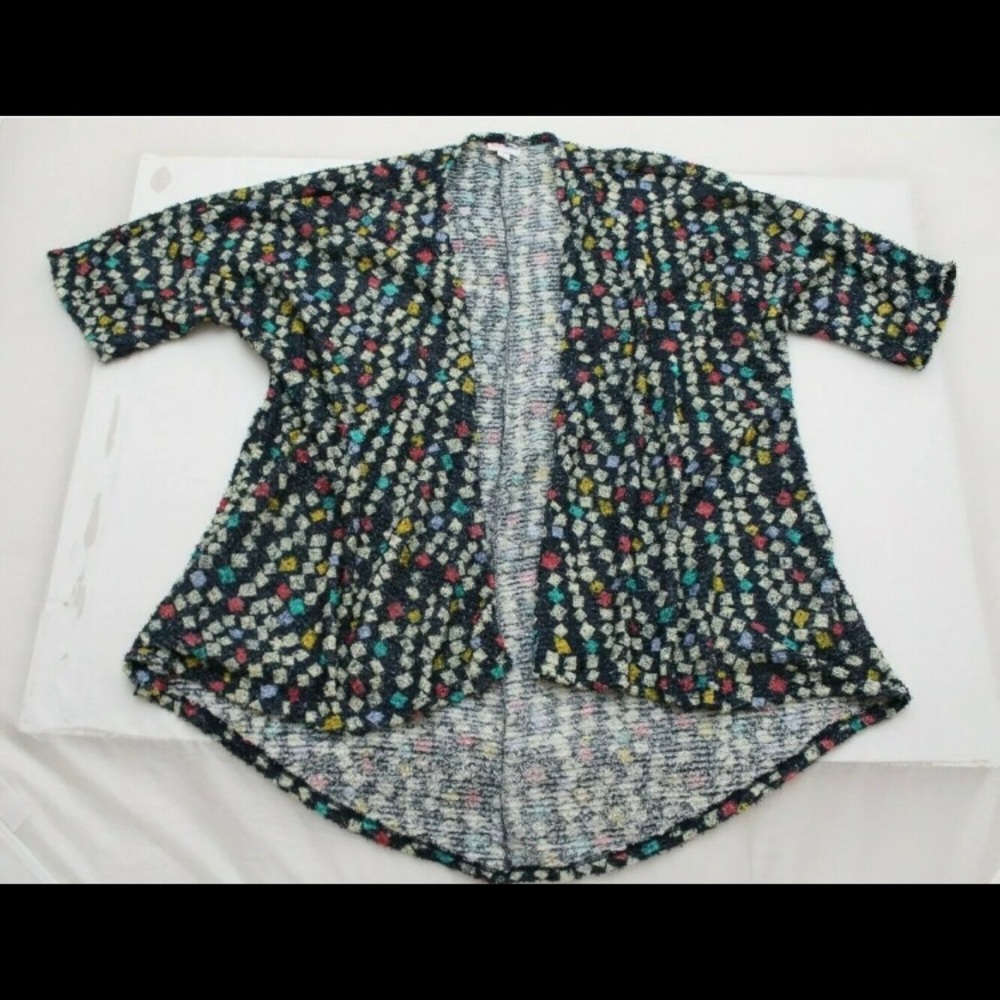 LulaRoe 1/4 Sleeve Geometric Multi-color Cardigan